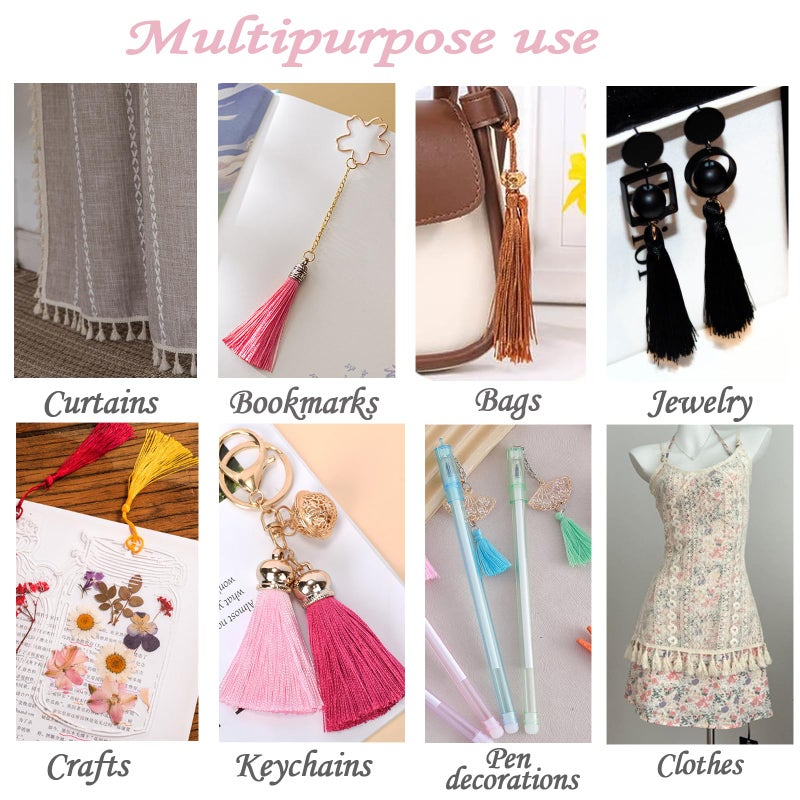 OZXCHIXU(TM) 20PCS Mini Small Craft Tassels 5.5cm Long for Decorative Key Cushion (Beige) - Image 5
